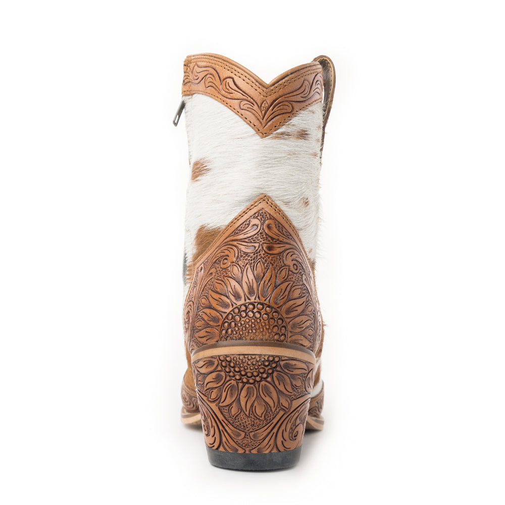 Georgia Trail Hair-on Hide & Hand-tooled Leather Boots