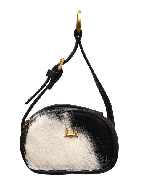 Sophia Micro Bag Charm - Grey cowhide