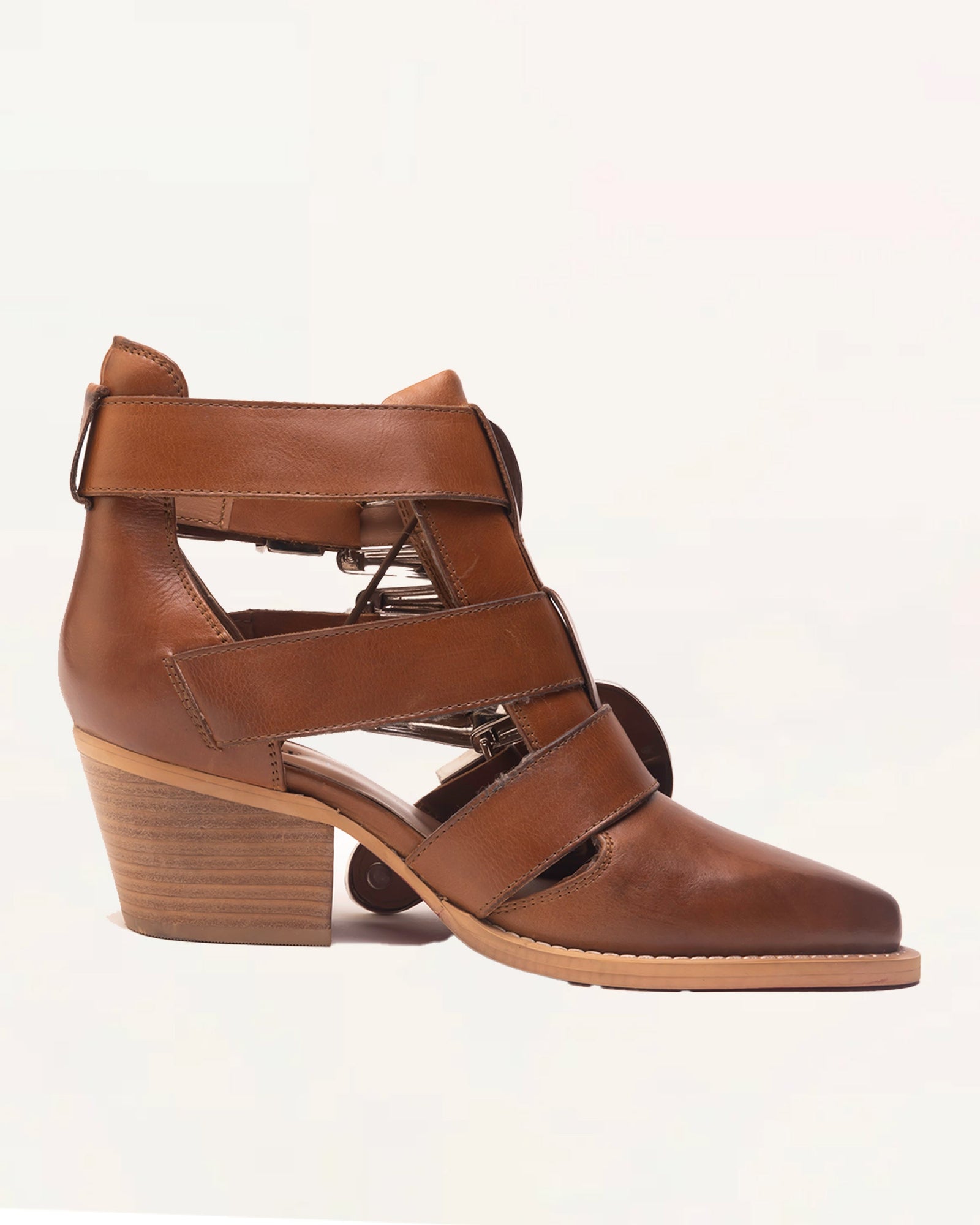 Rodeo Ankle Bootie In Calfskin - Bone & Saddle