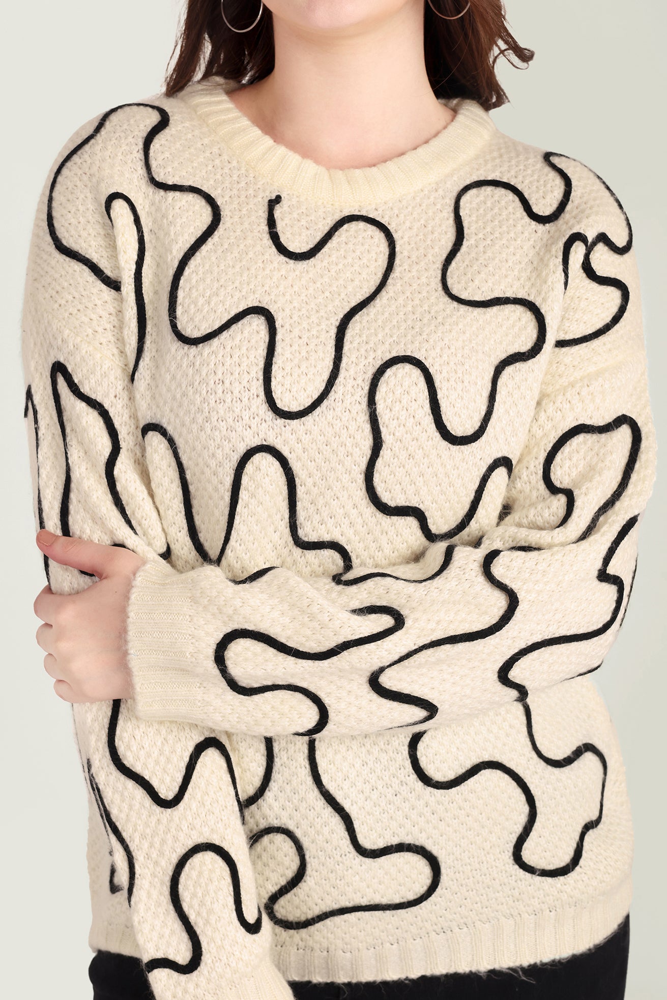 Twist of West Knitted Sweater in Canyon White