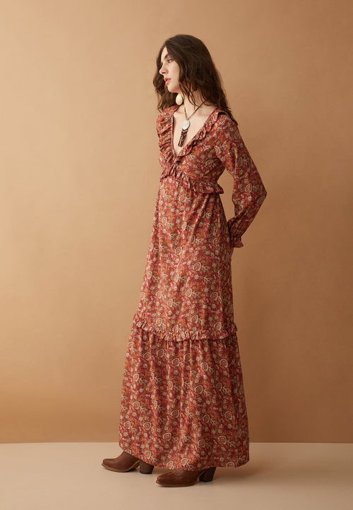 Bohera Camille V-Neck Ruffle Dress