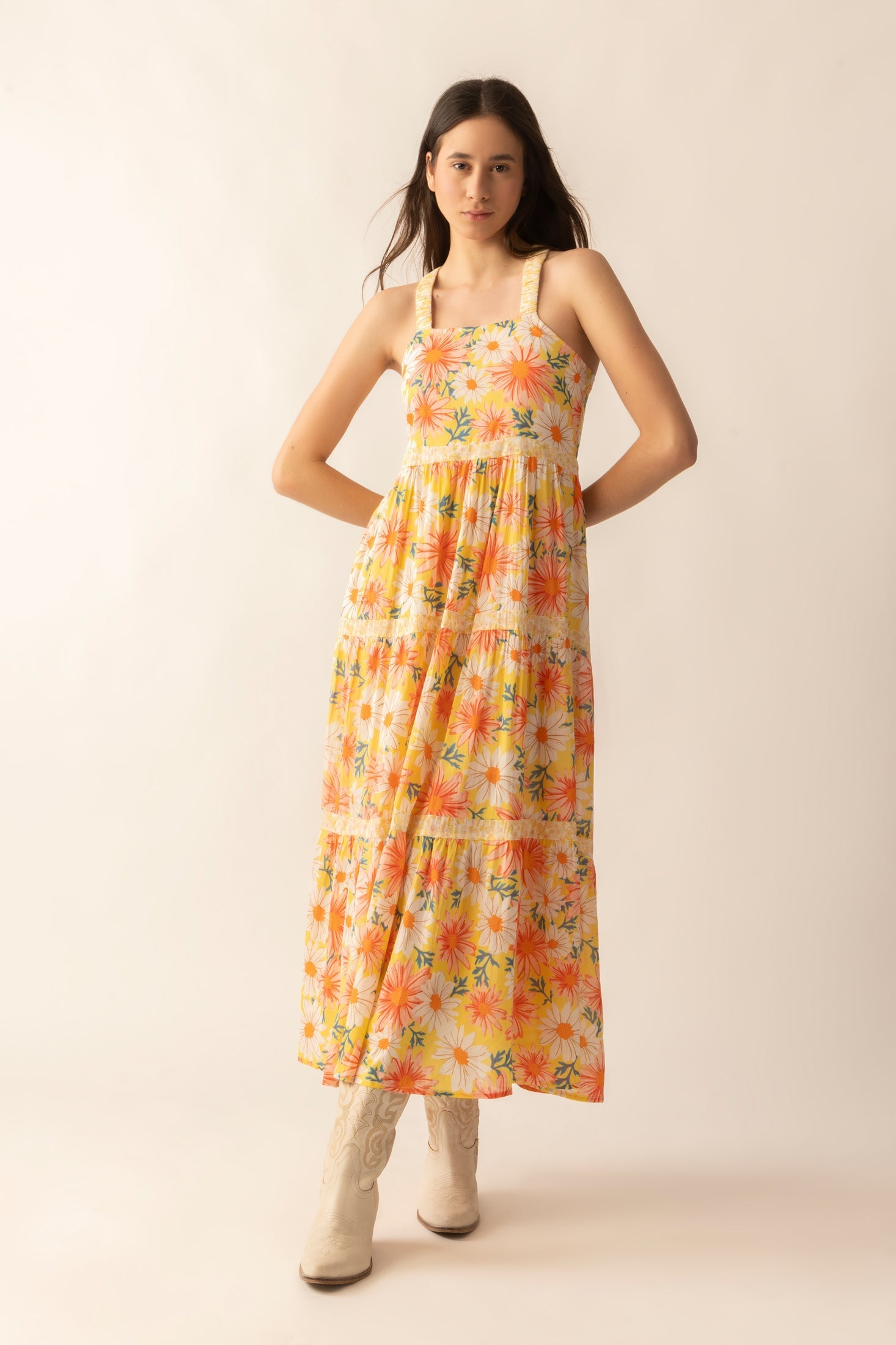 Adelaide Blossom Dress In Orange
