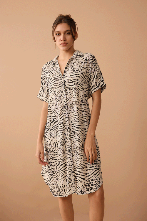 Lauren Shirt Dress In Off White