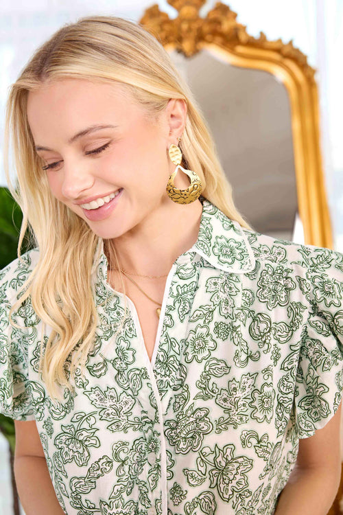 For Sylvia Shirt Dress In Green
