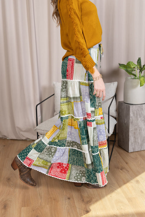 Junebug Patchwork Skirt in Vintage Mix