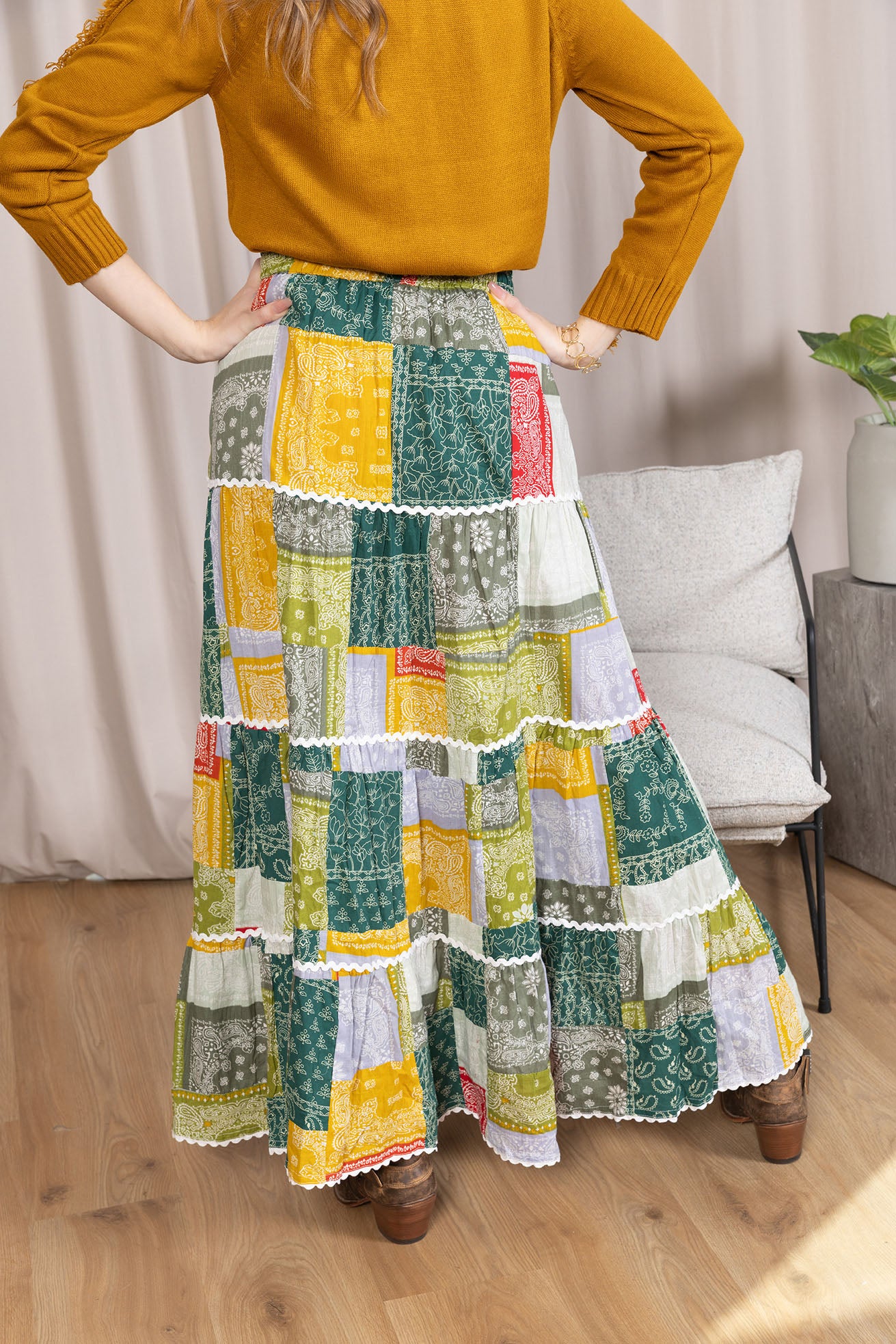 Junebug Patchwork Skirt in Vintage Mix