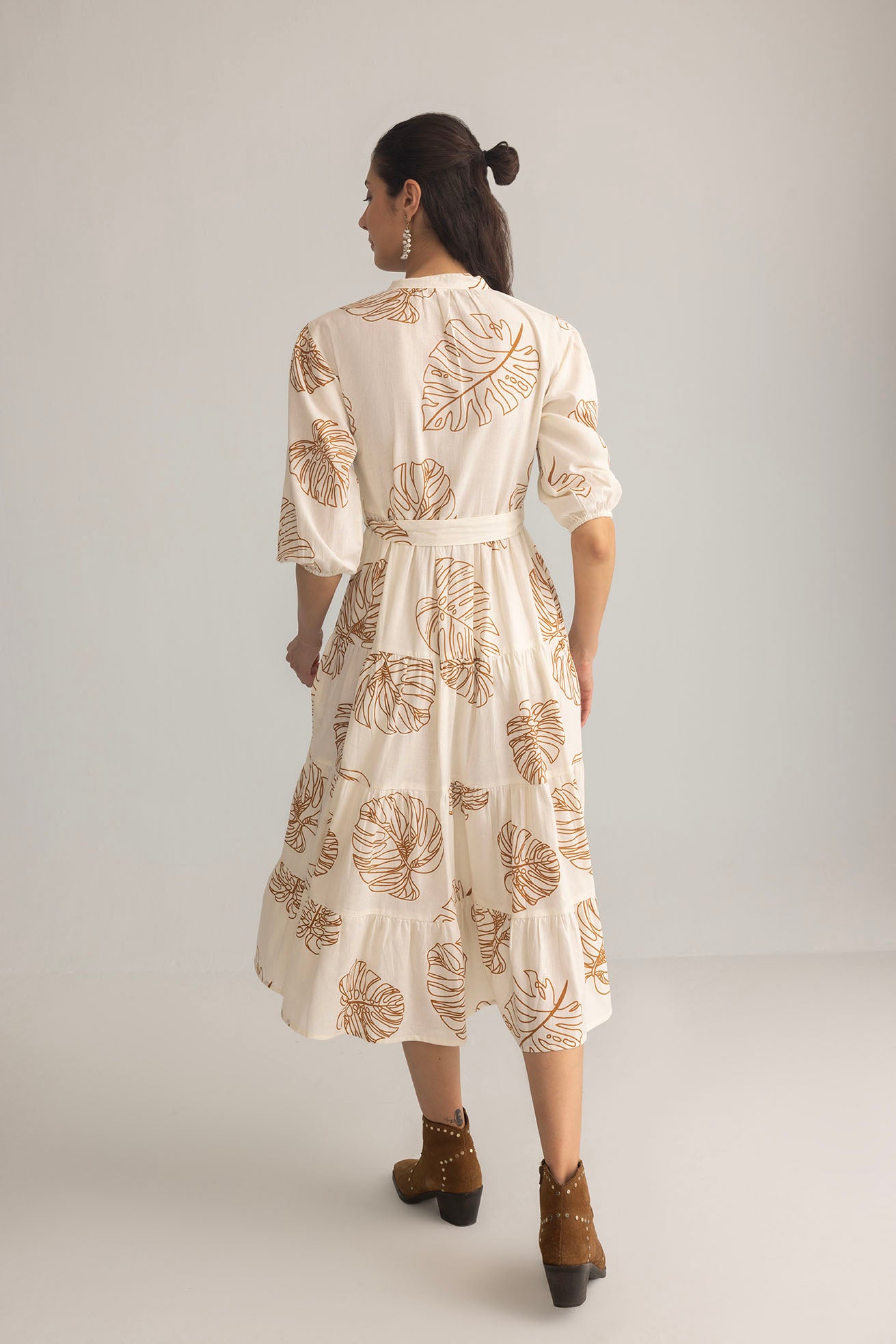 Botanica Moon Maxi Dress in Shadow White