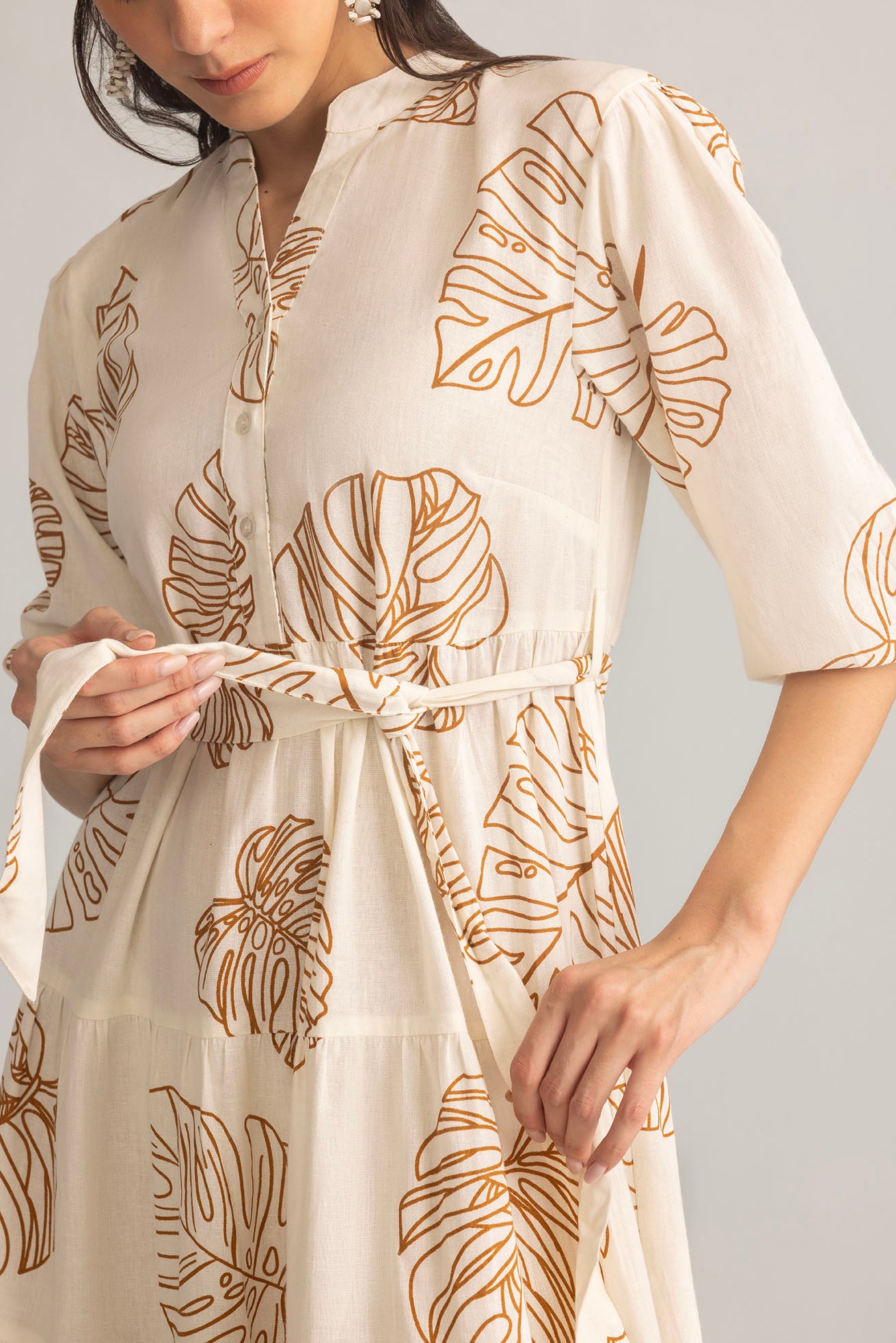 Botanica Moon Maxi Dress in Shadow White