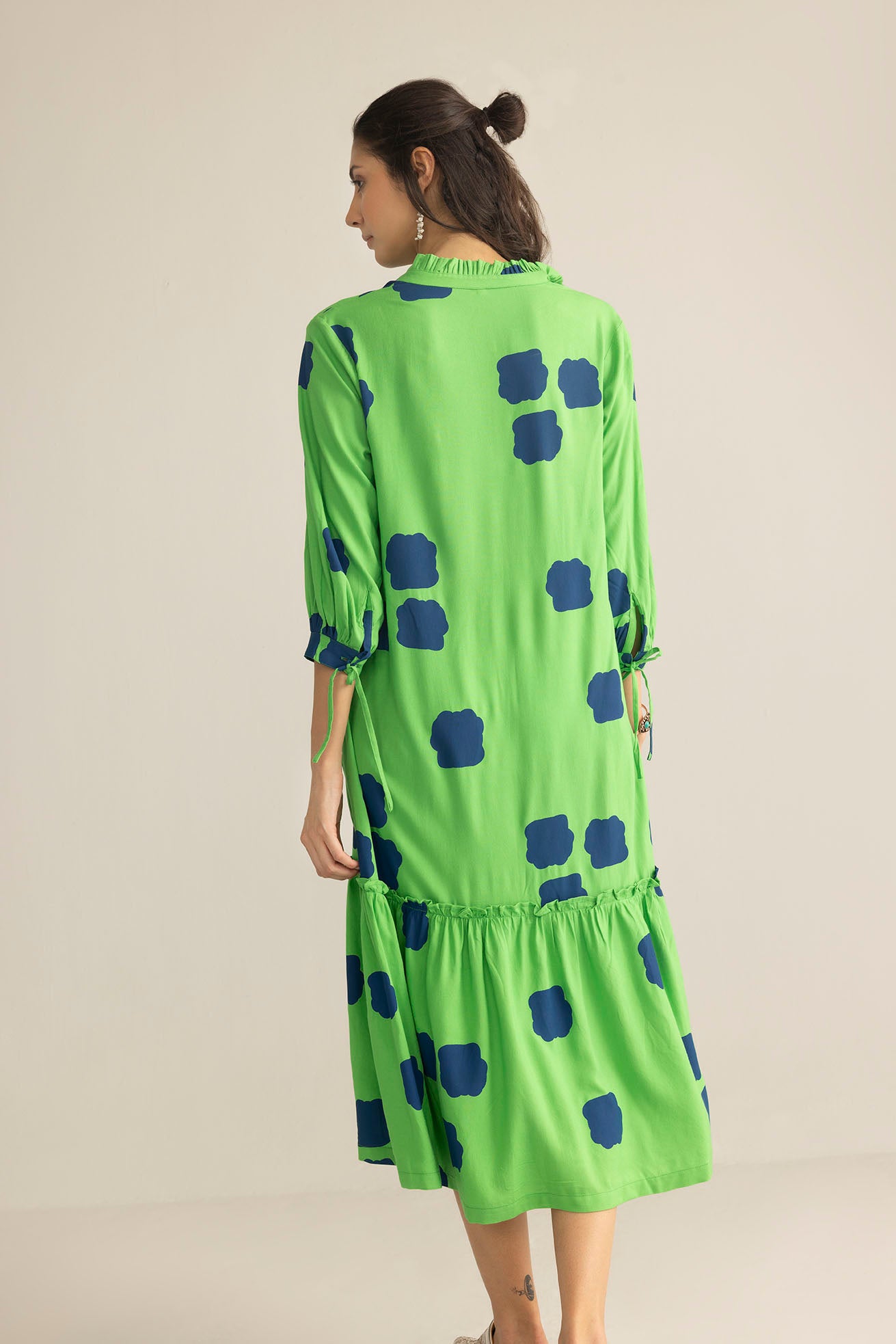 Abstract Eden Long Dress in Neon Ink
