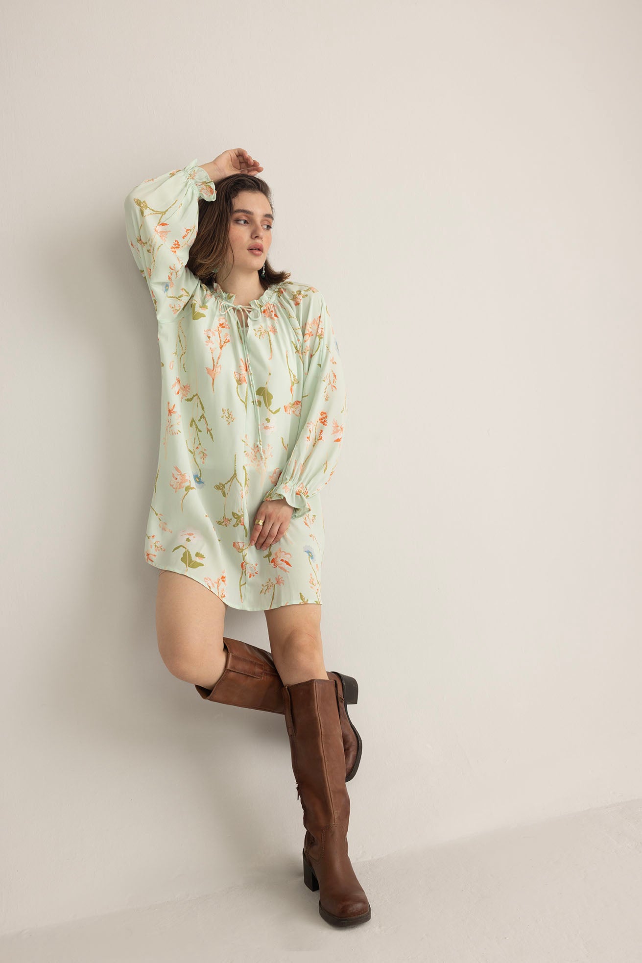 Wildflower Whisper Mini Dress in Mint