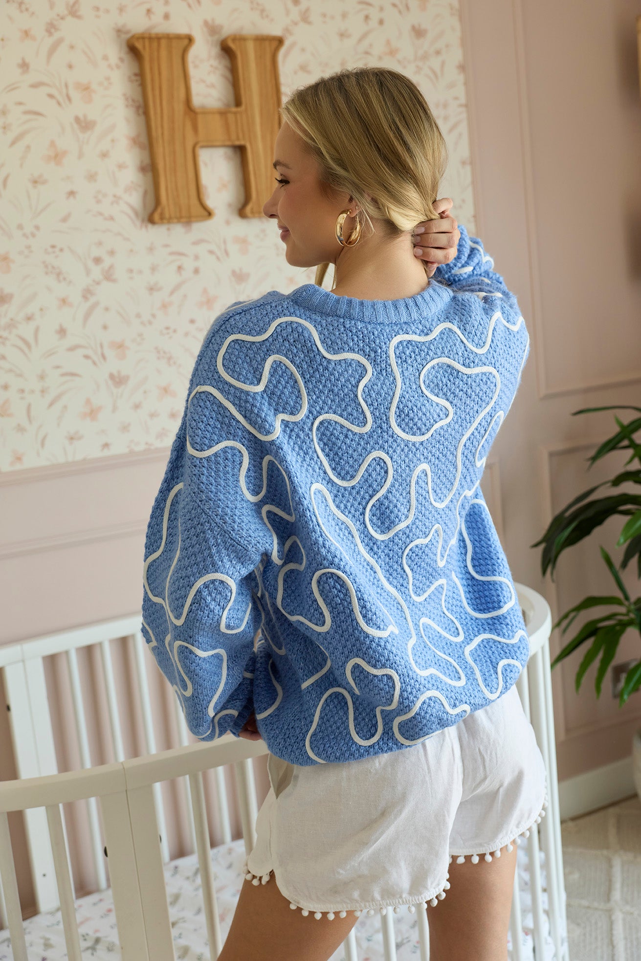 Twist of West Knitted Sweater in Blue