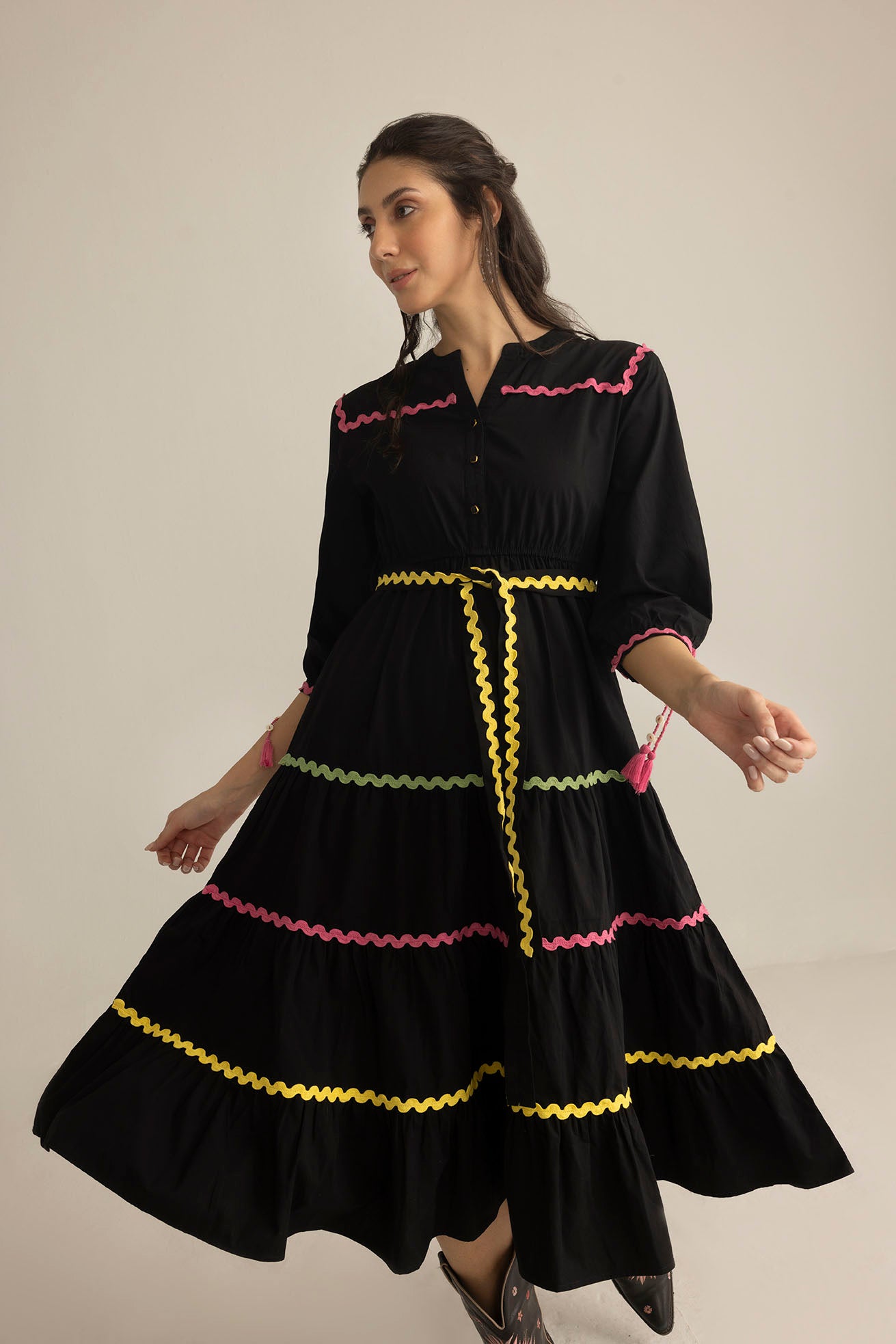 Carnival Sway Dress in Neon Dusk