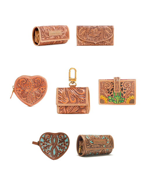 Lone Star Hand-Tooled Accessories Collection of 7