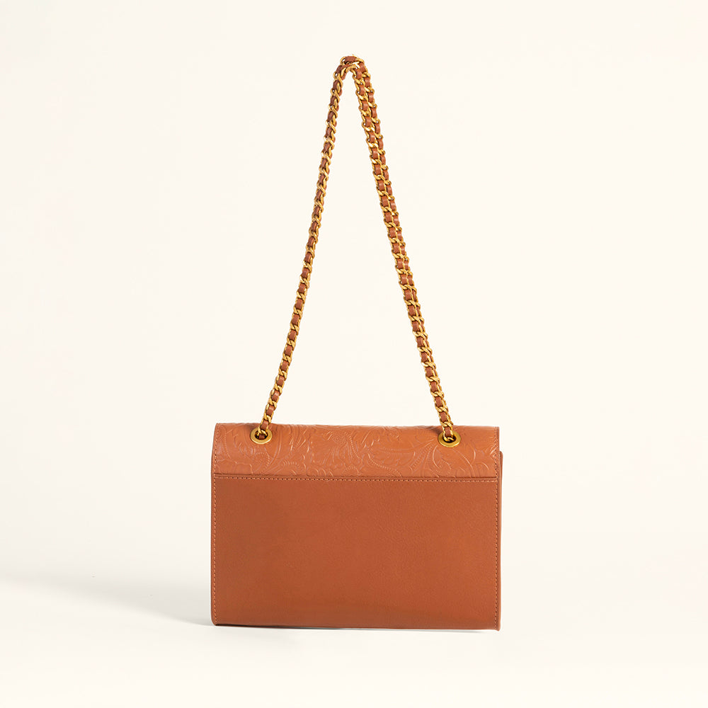 Loyal West Savi Small Embossed Leather Bag - Amber Glow