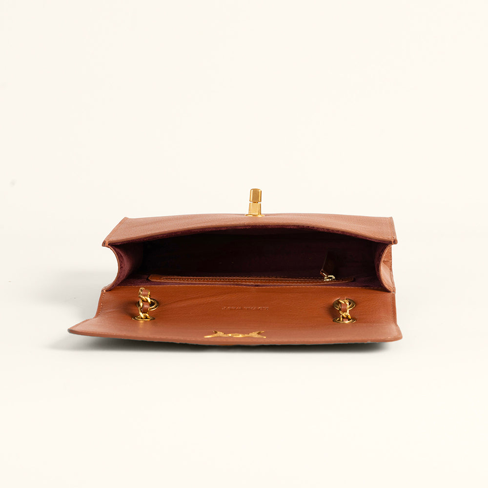 Loyal West Savi Small Embossed Leather Bag - Amber Glow