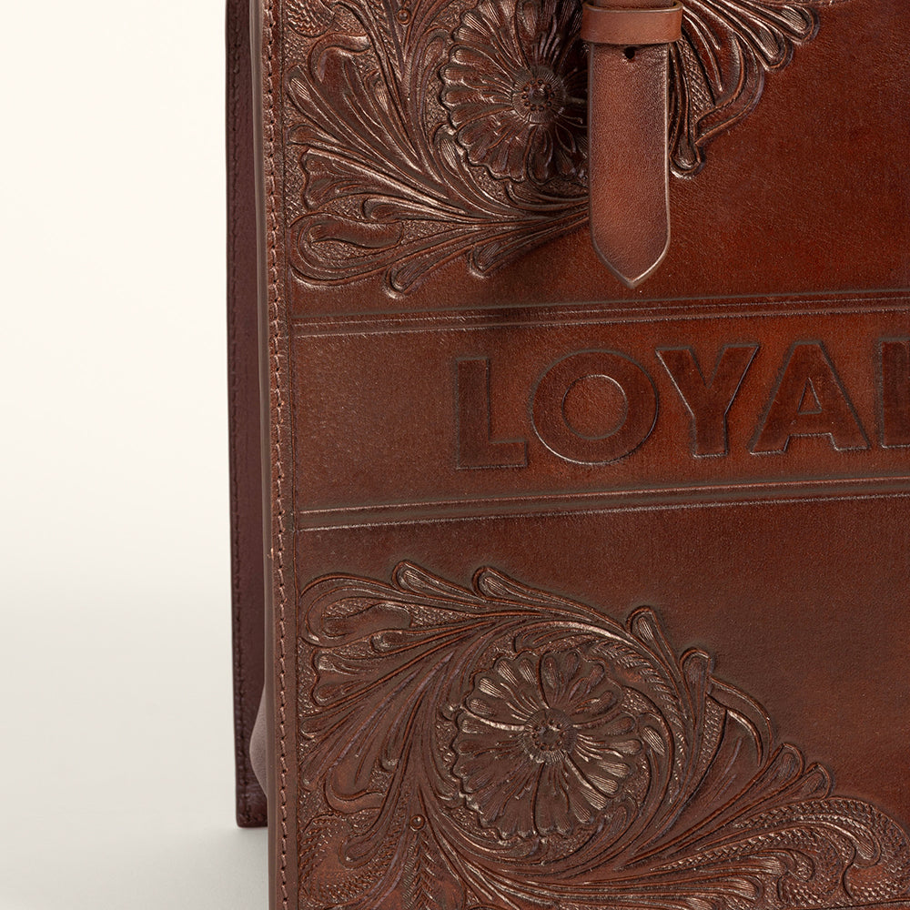 Loyal West Mivva Handtooled Medium Bag - Brunette Leather