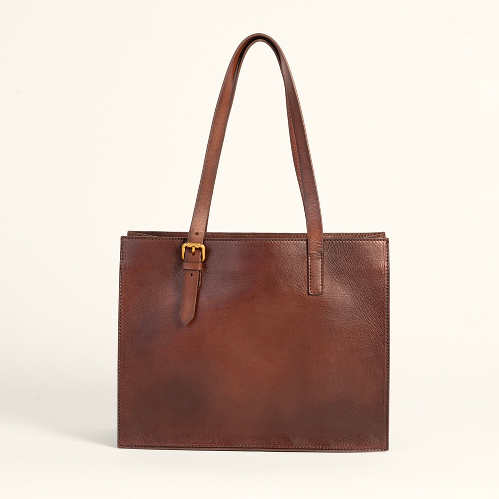 Loyal West Mivva Handtooled Medium Bag - Brunette Leather