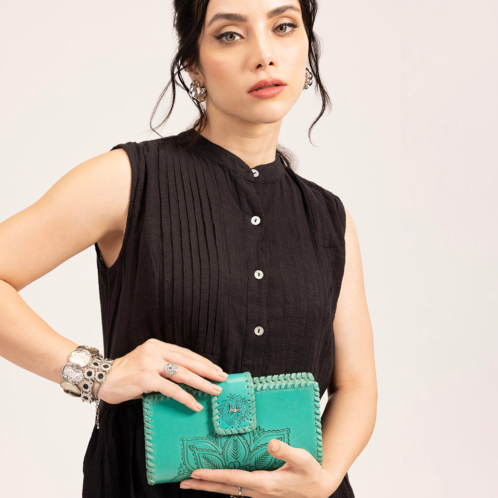 Loyal West Desert Lotus Wallet - Turquoise