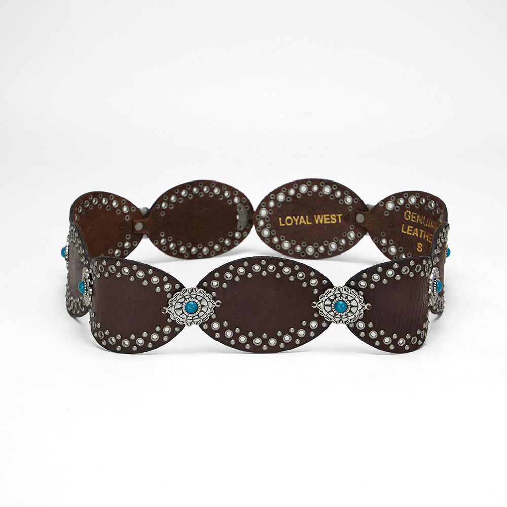 Loyal West Alta Buena Leather Belt In Calfskin-Black