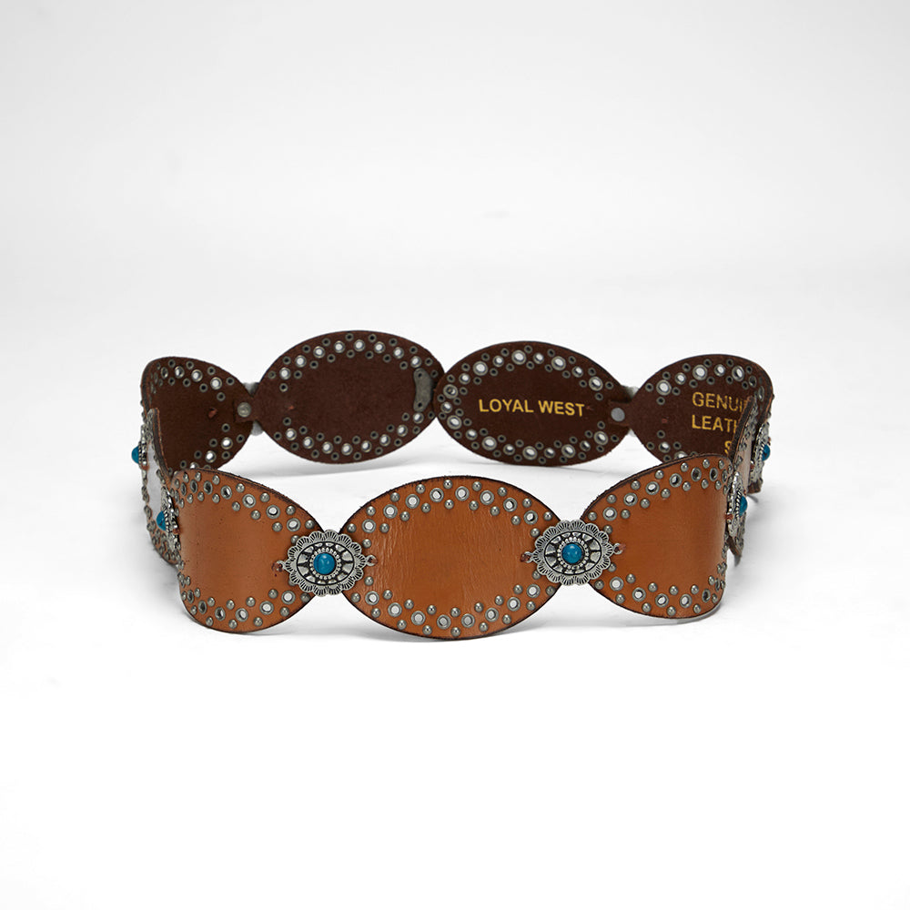 Loyal West Alta Buena Leather Belt In Calfskin-Black
