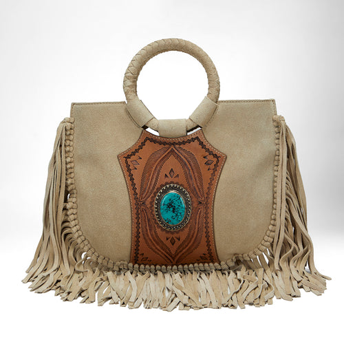 Loyal West Sedona Tassle Bag In Suede Leather