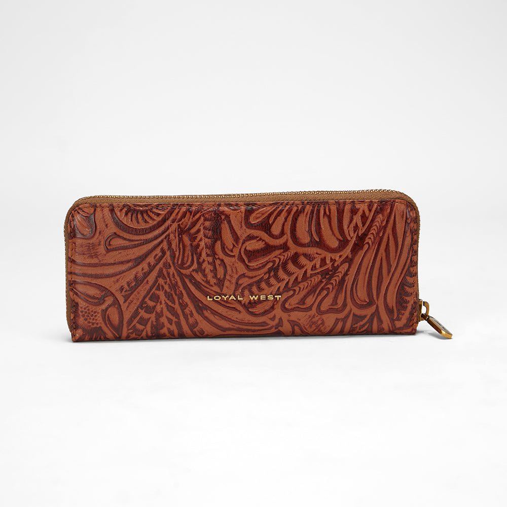 Loyal West Ranch Road Jewelerycase In Hand Finished Embossed Leather - Brown