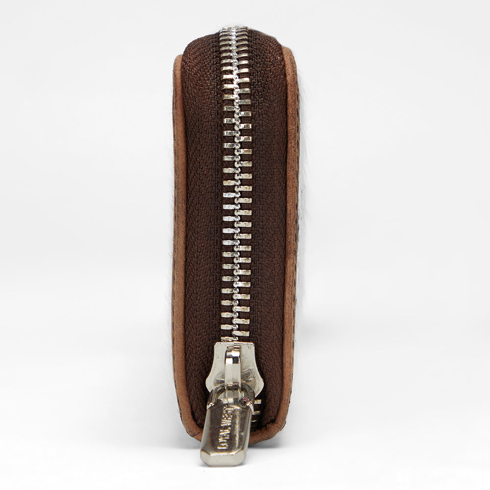 Loyal West Ranch Road Jewelerycase In Brown & White Cowhide