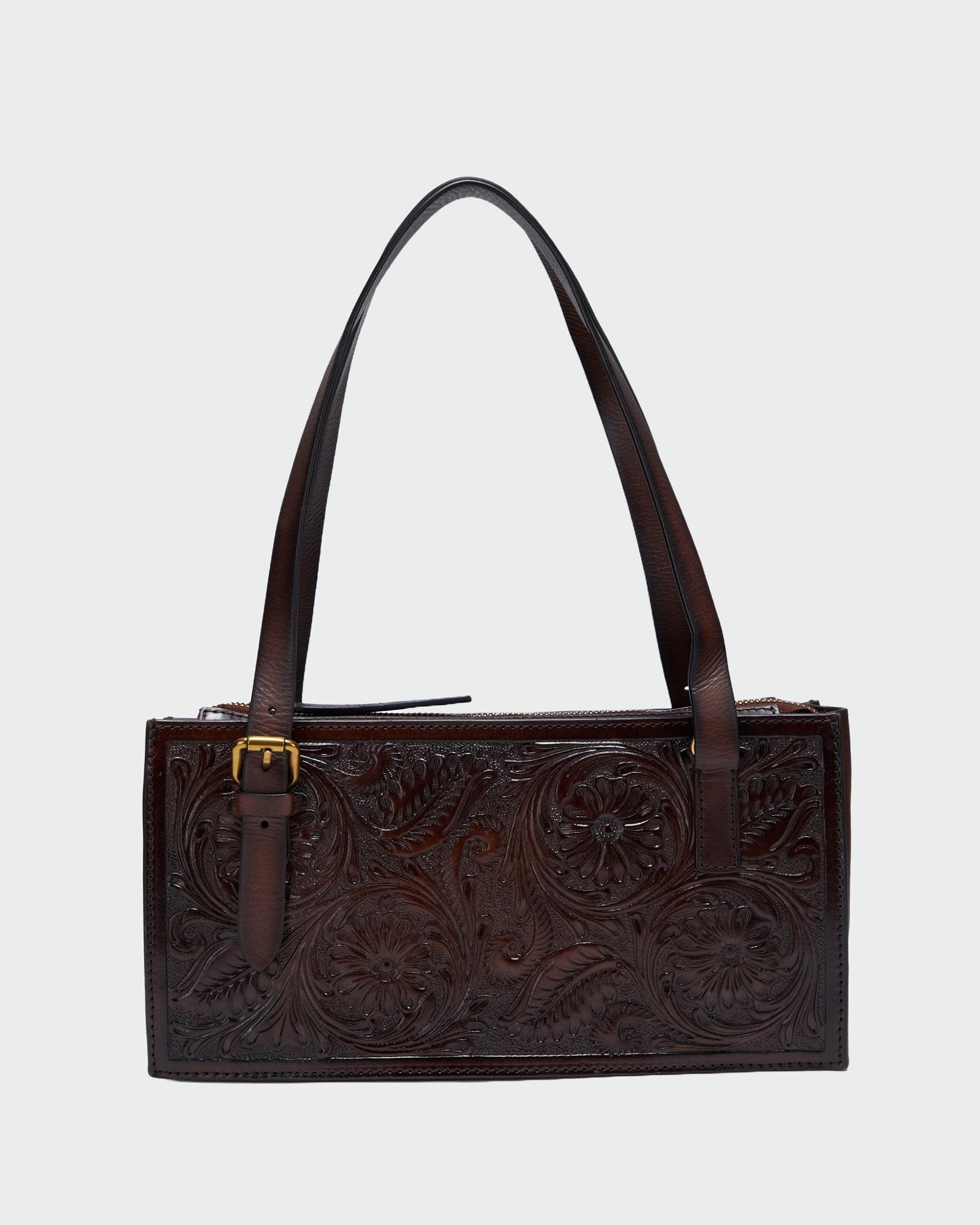 Loyal West Mivva Handtooled Mini Bag - Brunette Leather