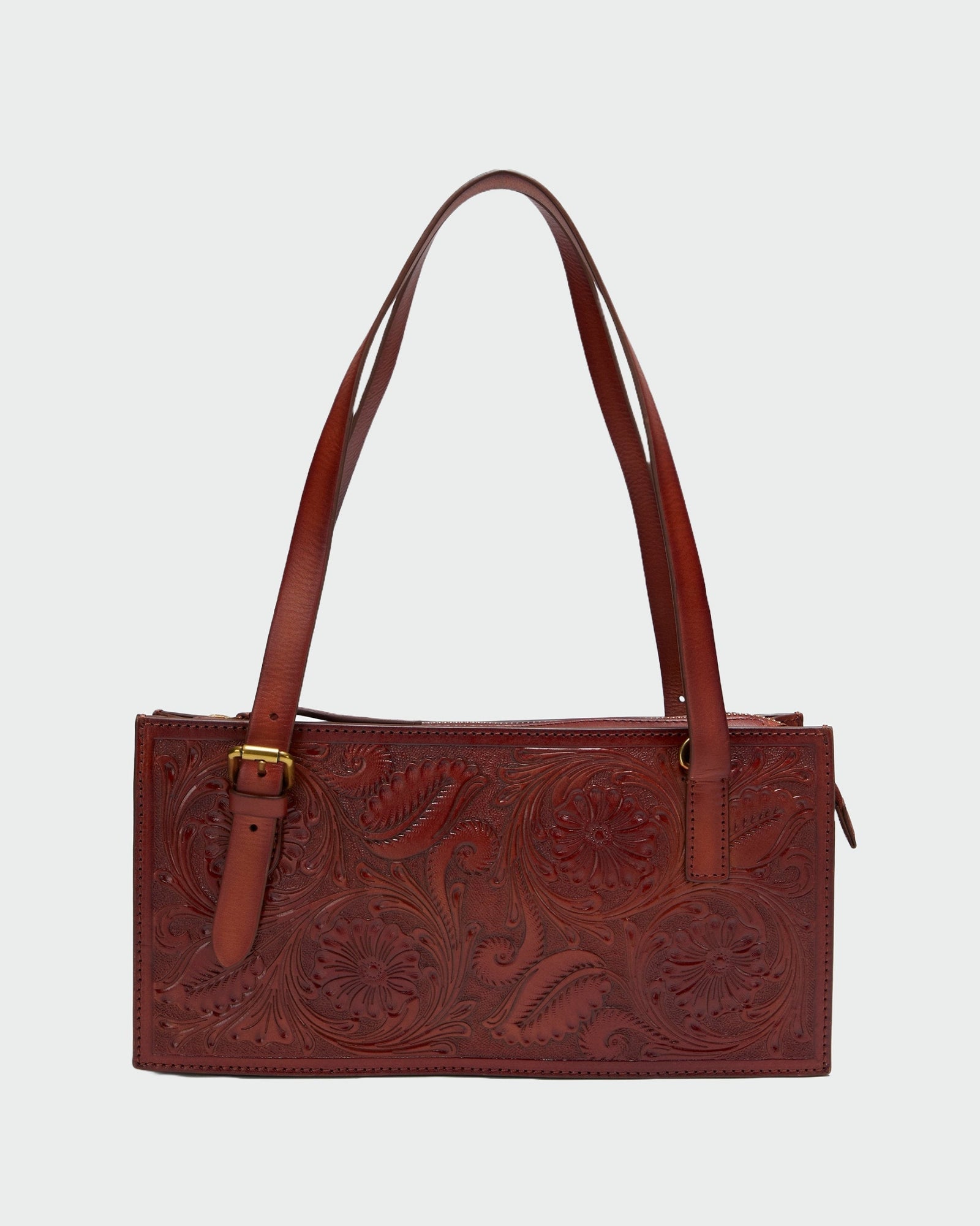Loyal West Mivva Handtooled Mini Bag - Brunette Leather