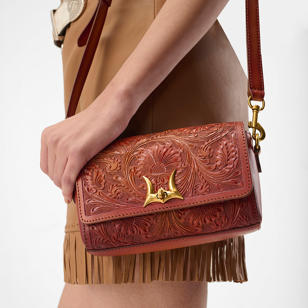 Loyal West Savi Mini Bag In Handtooled Leather