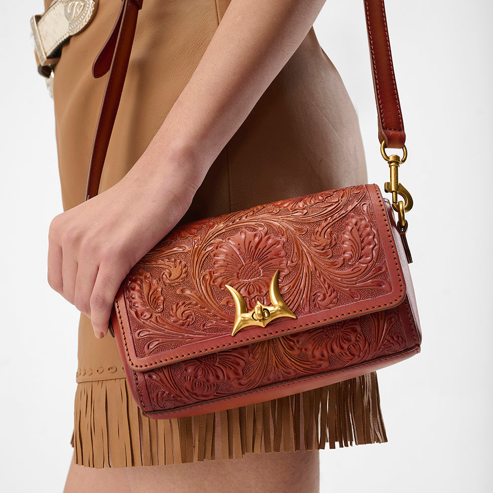 Loyal West Savi Mini Bag In Handtooled Leather
