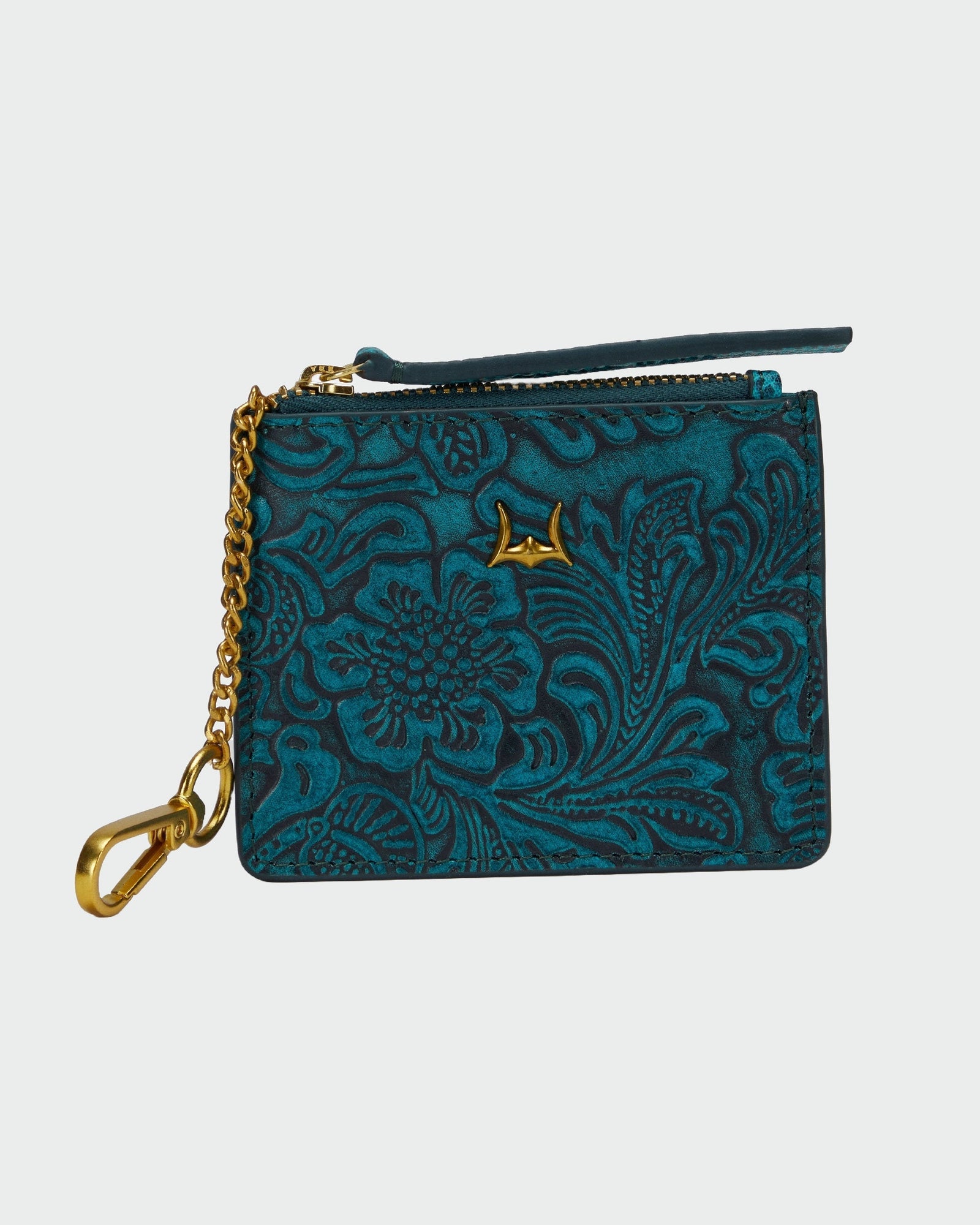 Loyal West Sophia Credit Card Holder In Handtooled Leather