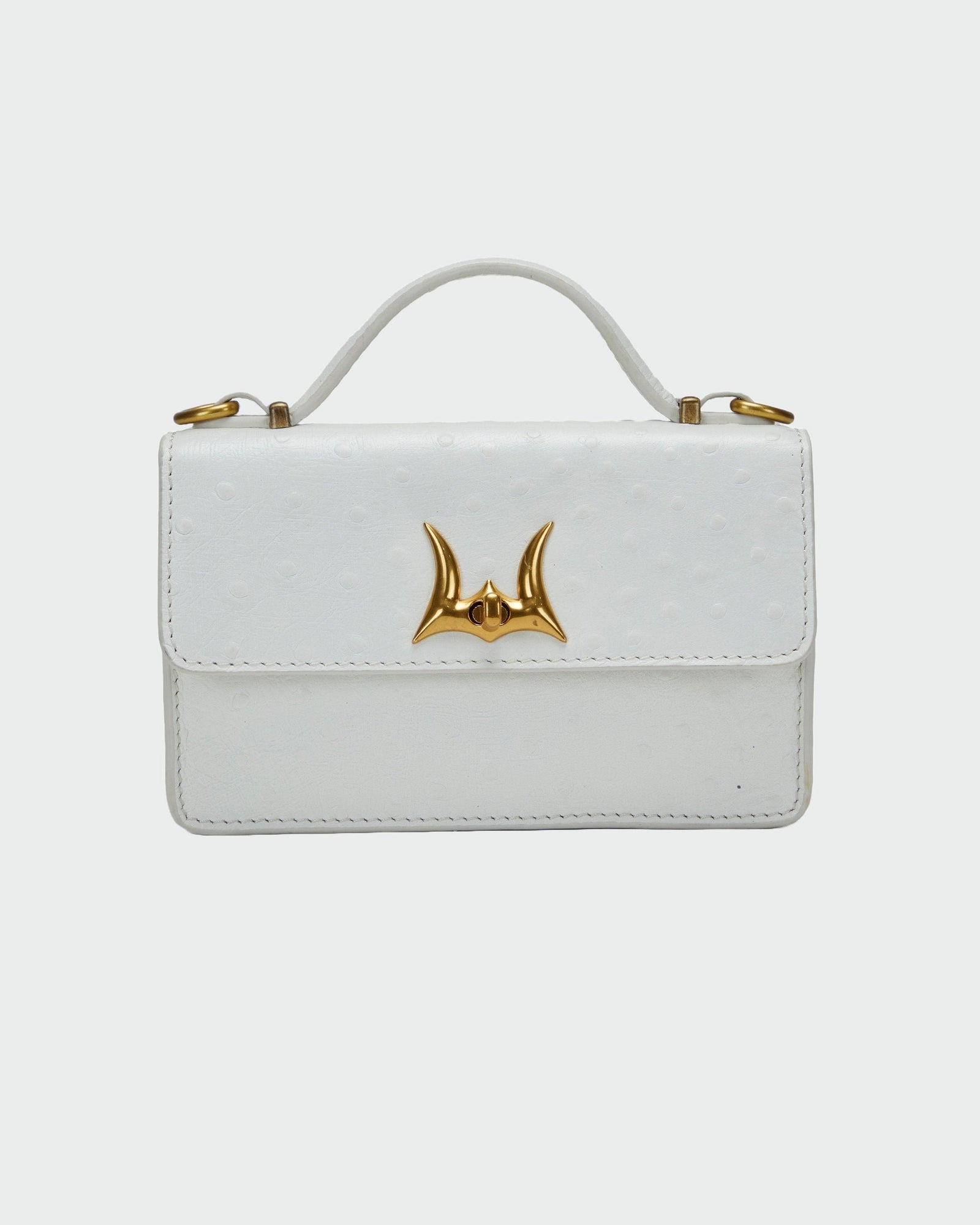 Loyal West Valencia Ostrich Leather Bag - Black