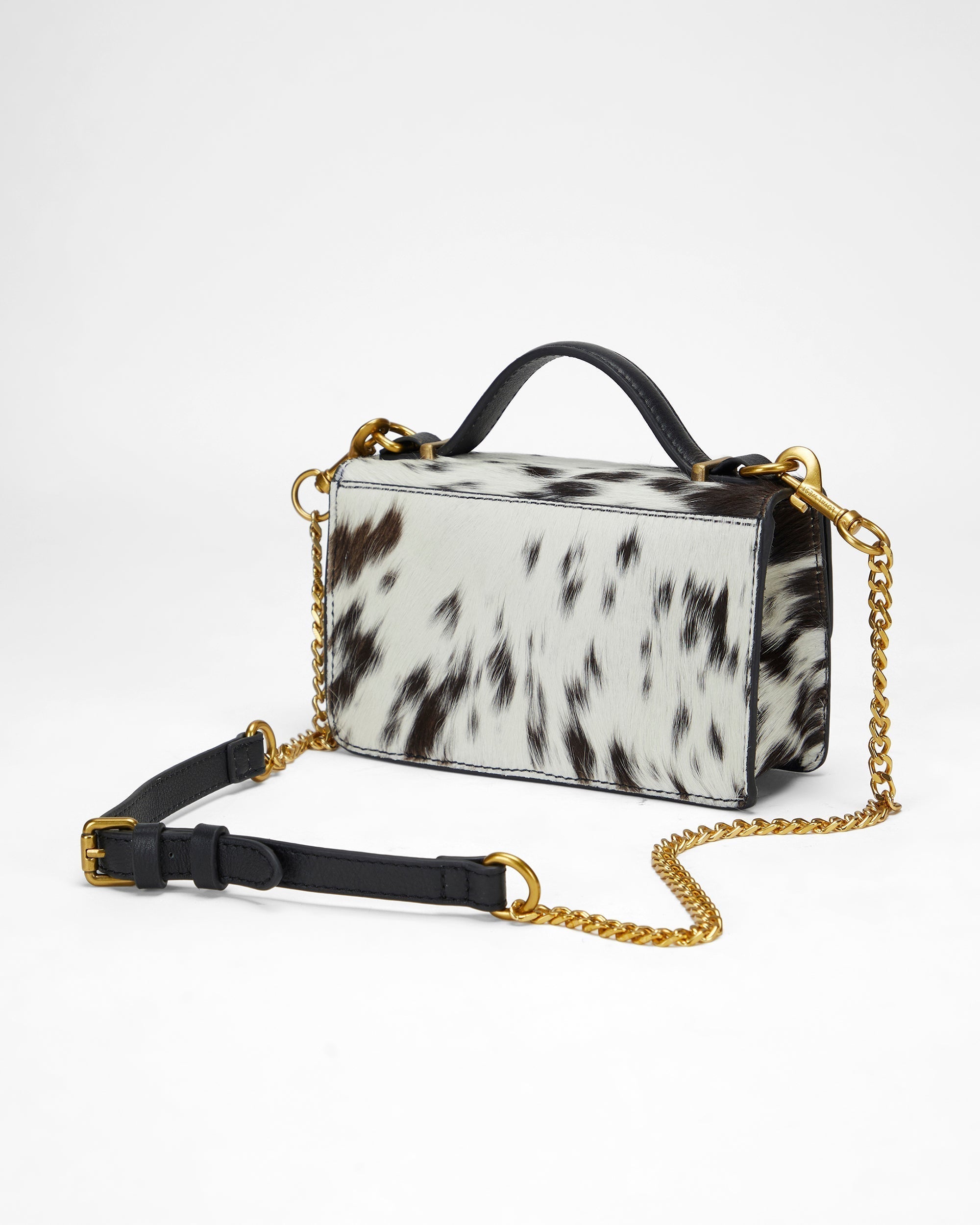 Loyal West Valencia Leather Bag - Black & White Cowhide