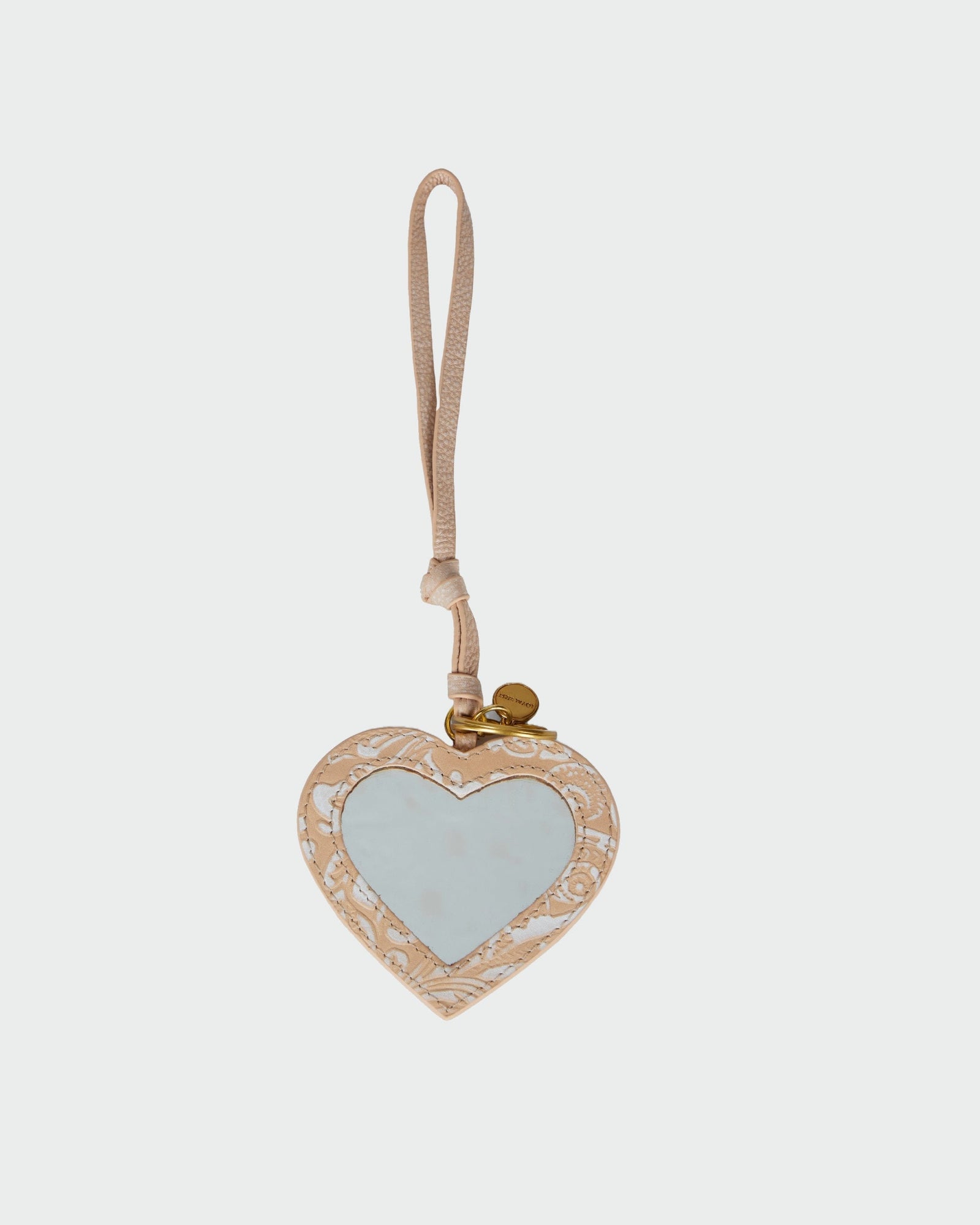 Loyal West Heart Shape Bag Charm In Handtooled Leather