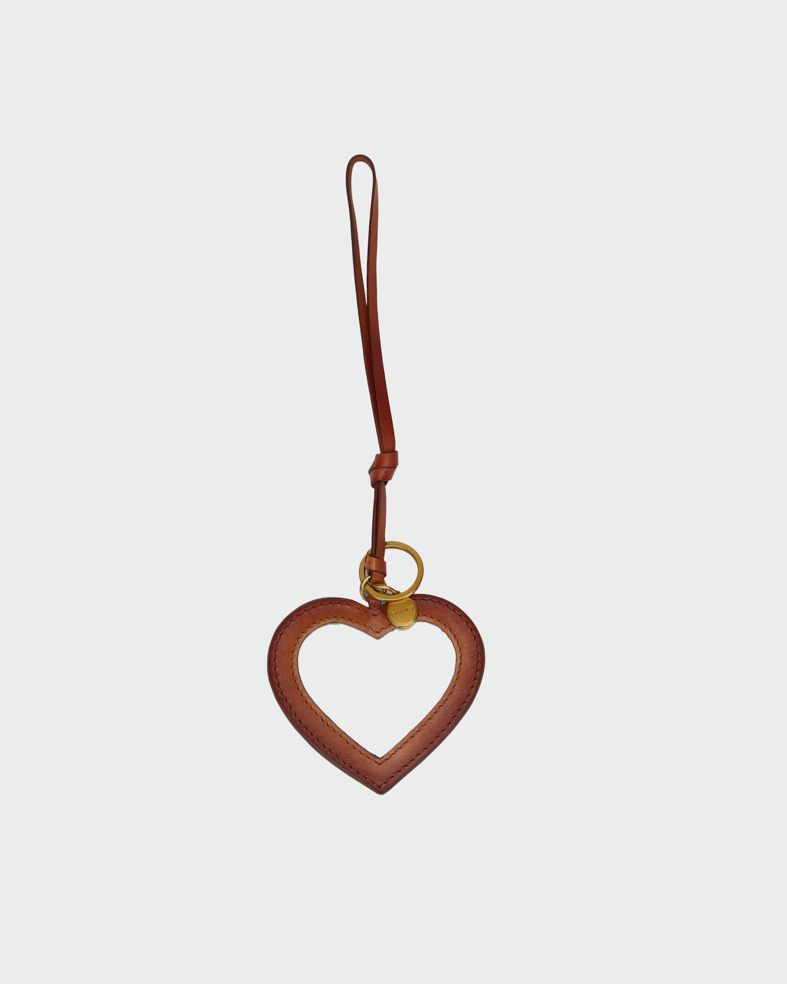 Loyal West Heart Shape Bag Charm In Black & White Cowhide