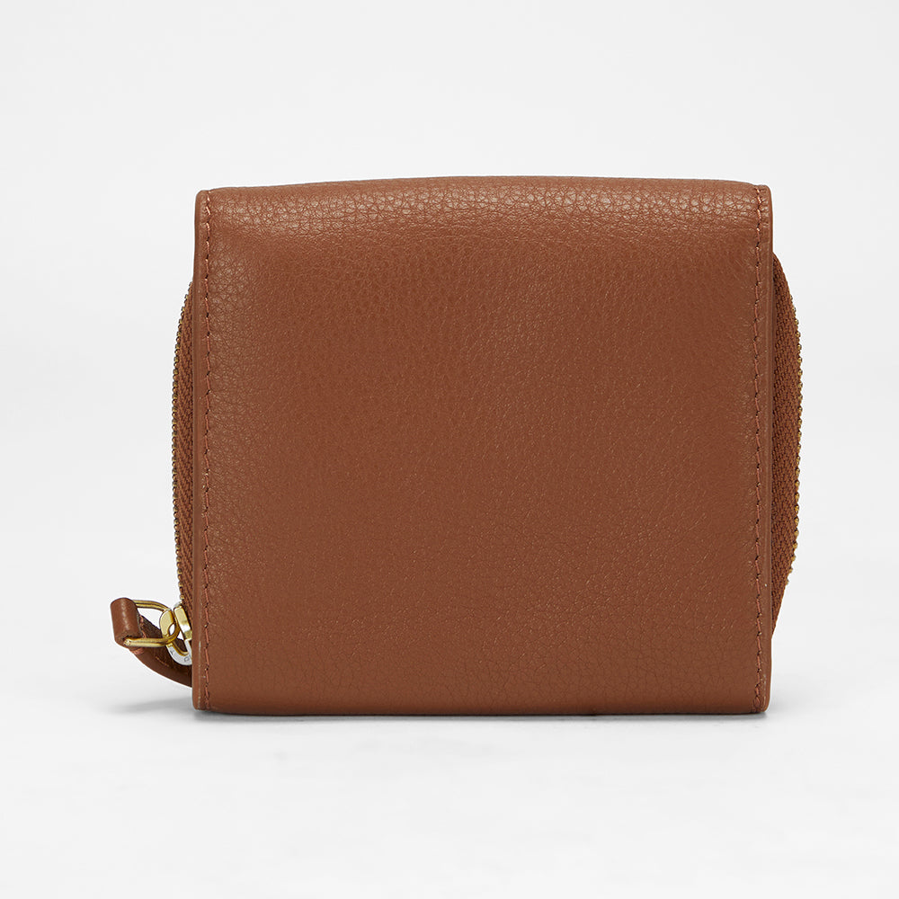 Loyal West Sophia Card Holder In Brown Leather Calfskin
