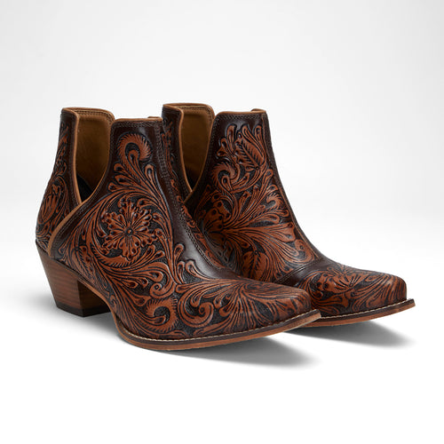 Loyal West Loyal West X Myra Handtooled Booties - Tan