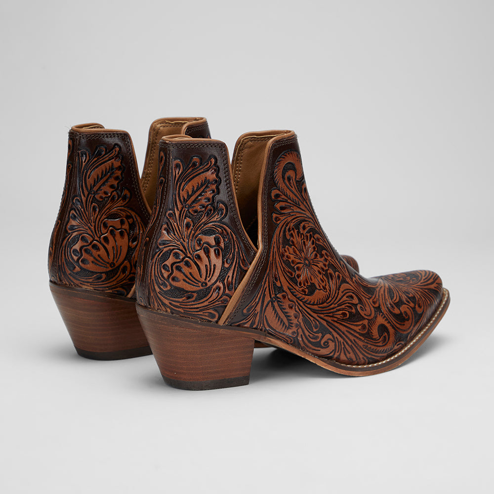 Loyal West Loyal West X Myra Handtooled Booties - Tan