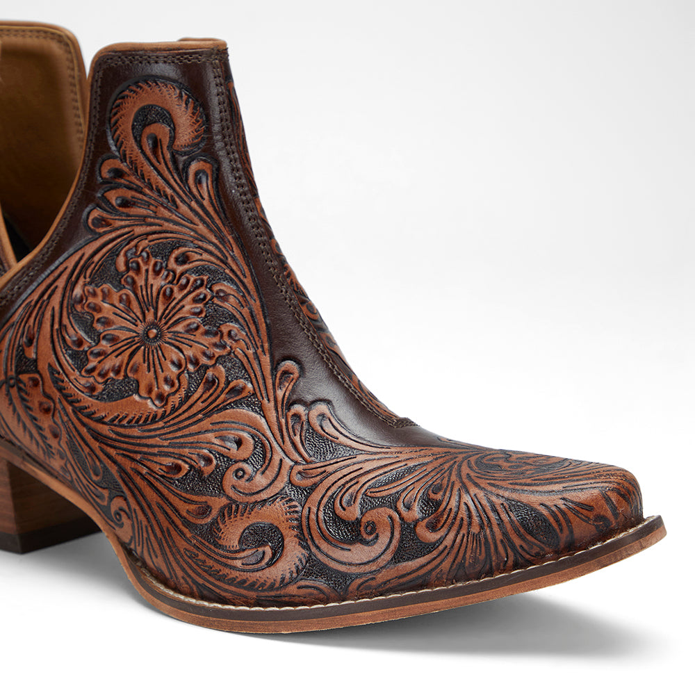 Loyal West Loyal West X Myra Handtooled Booties - Tan