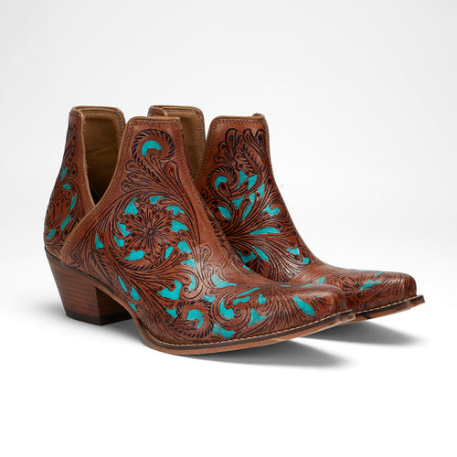 Loyal West Loyal West X Myra Handtooled Booties - Turquoise