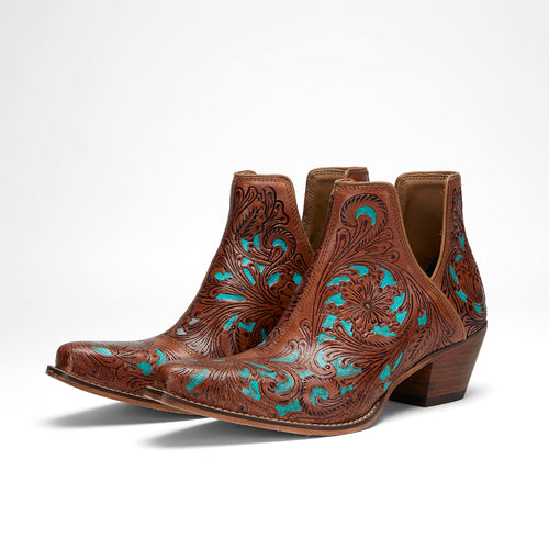 Loyal West Loyal West X Myra Handtooled Booties - Turquoise