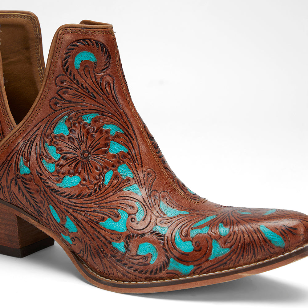 Loyal West Loyal West X Myra Handtooled Booties - Turquoise