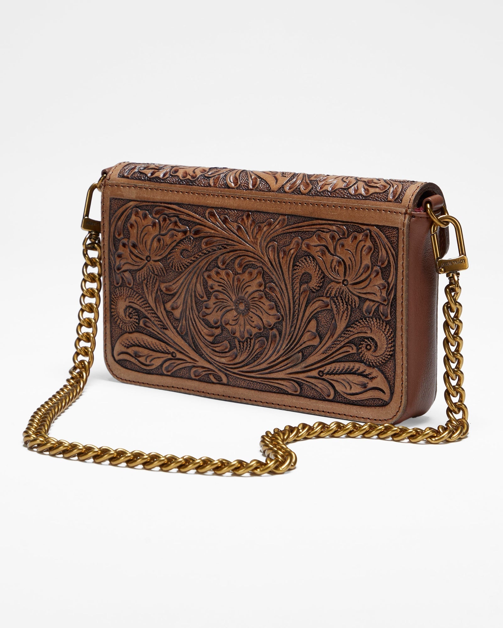 Loyal West The On The Go Mini Chain Bag- In Handtooled Leather