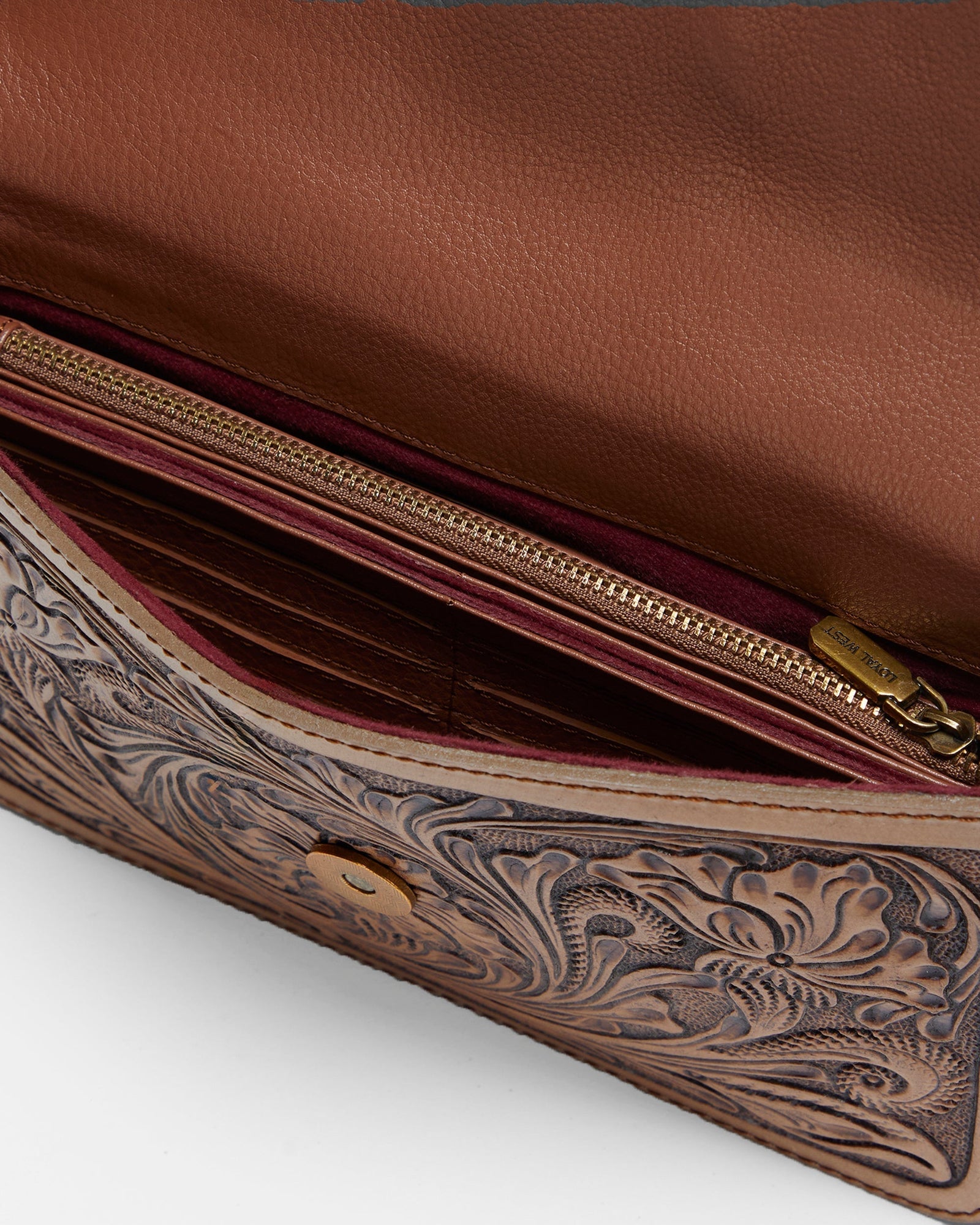 Loyal West The On The Go Mini Chain Bag- In Handtooled Leather