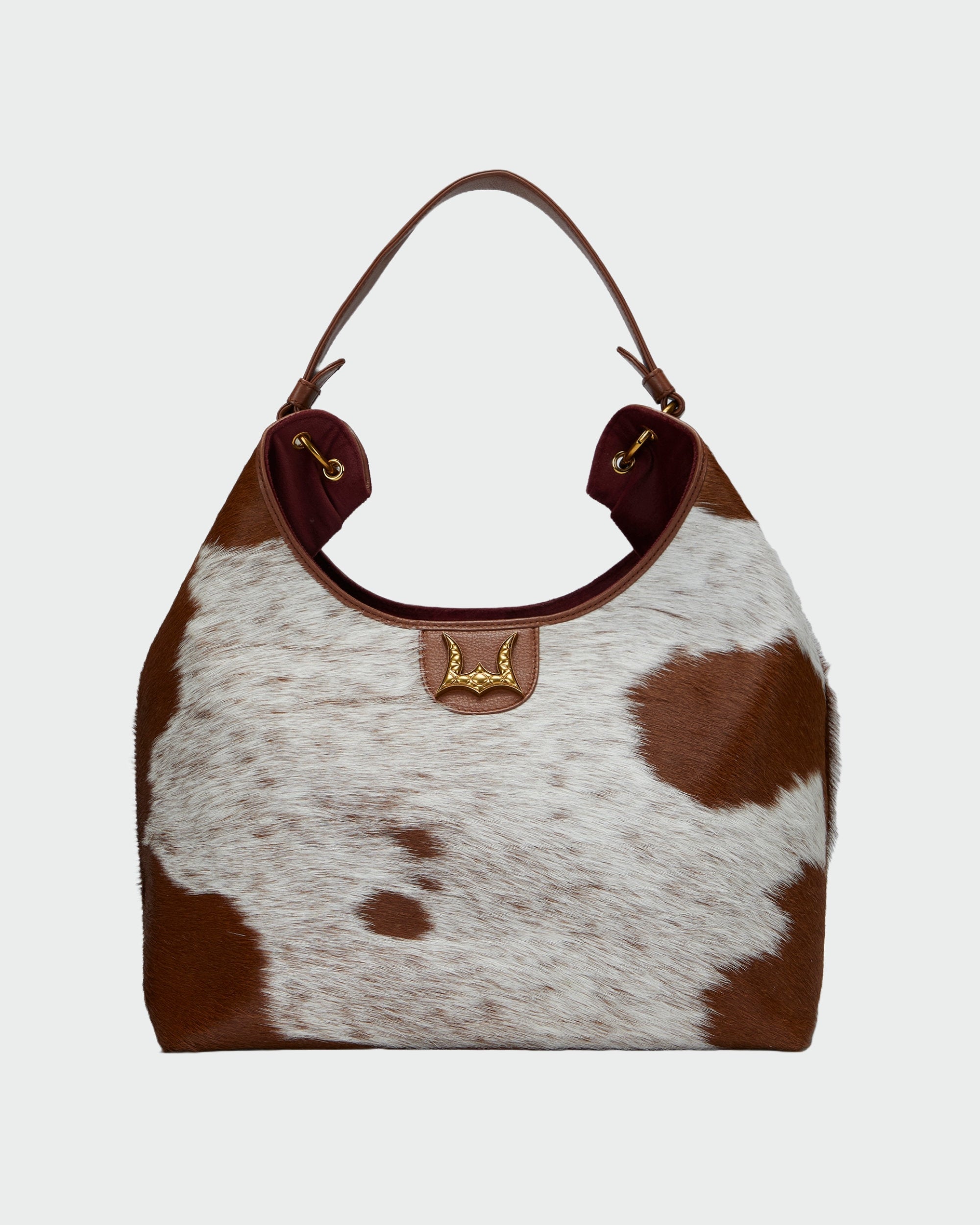 Loyal West Large Purse - In Brown & White Cowhide & Calfskin