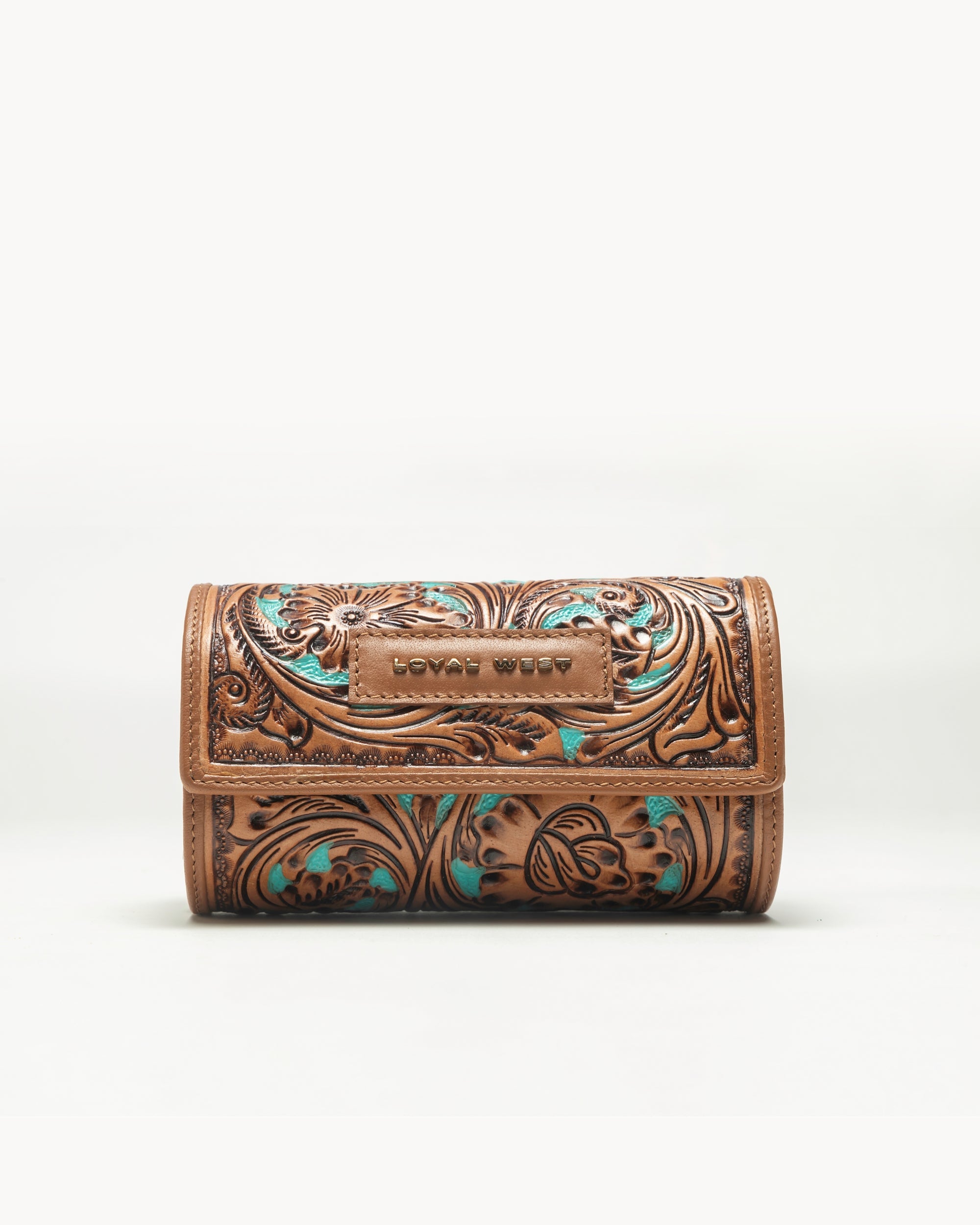 Canyon Jewellery Case Handtooled Leather - Whiskey & Water