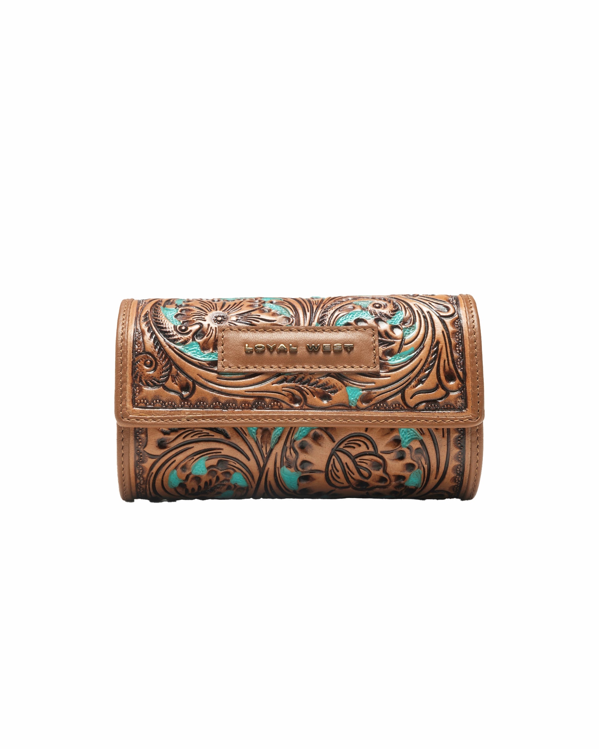 Canyon Jewellery Case Handtooled Leather - Whiskey & Water