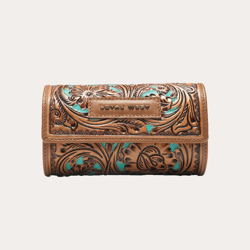 Canyon Jewellery Case Handtooled Leather - Whiskey & Water