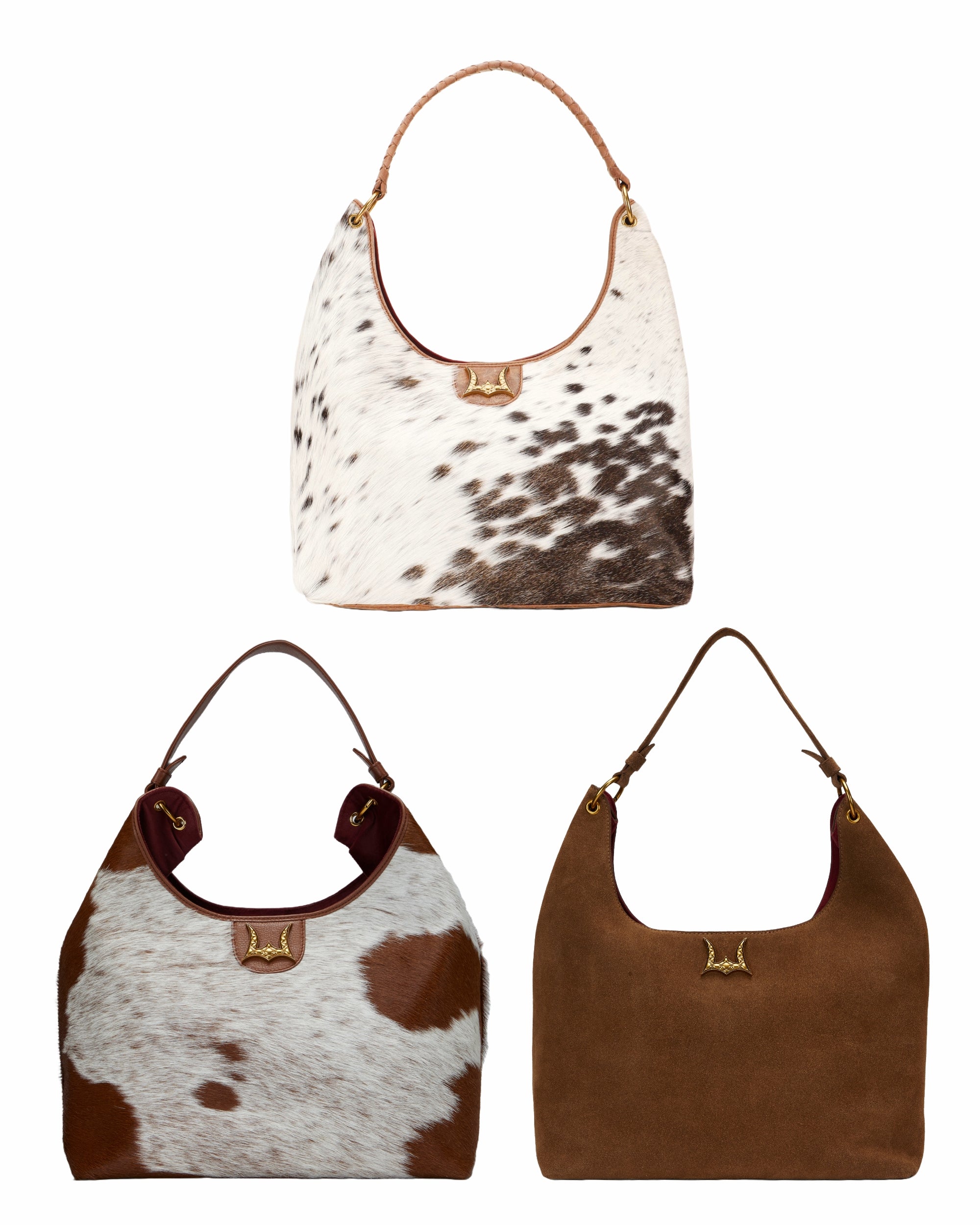 Loyal West Large Purse - In Brown & White Cowhide & Calfskin